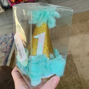Baby princess 1 birthday hat crown